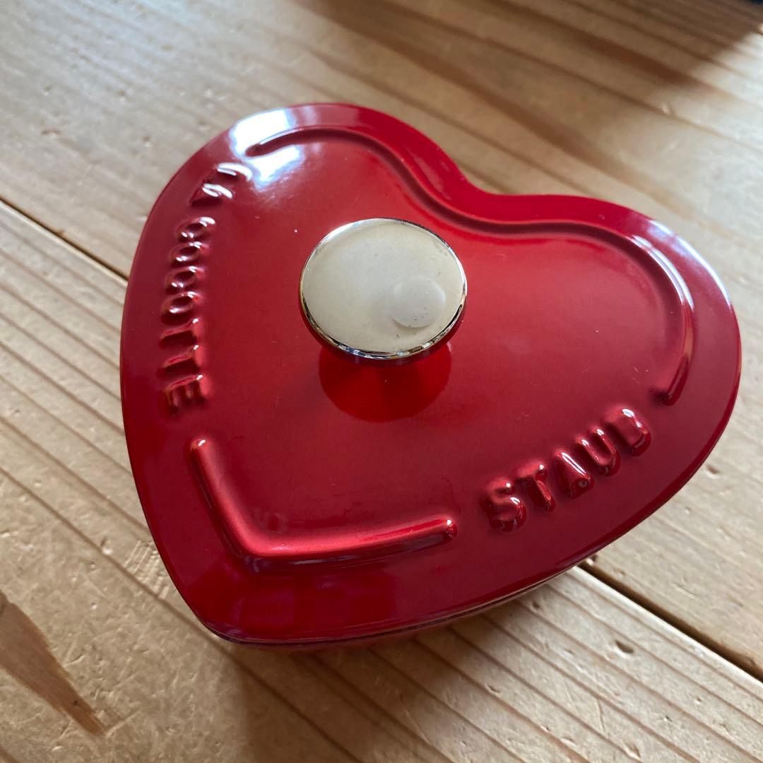 STAUB ハート型 鍋 レッド　スモール　ハートココット　チェリー