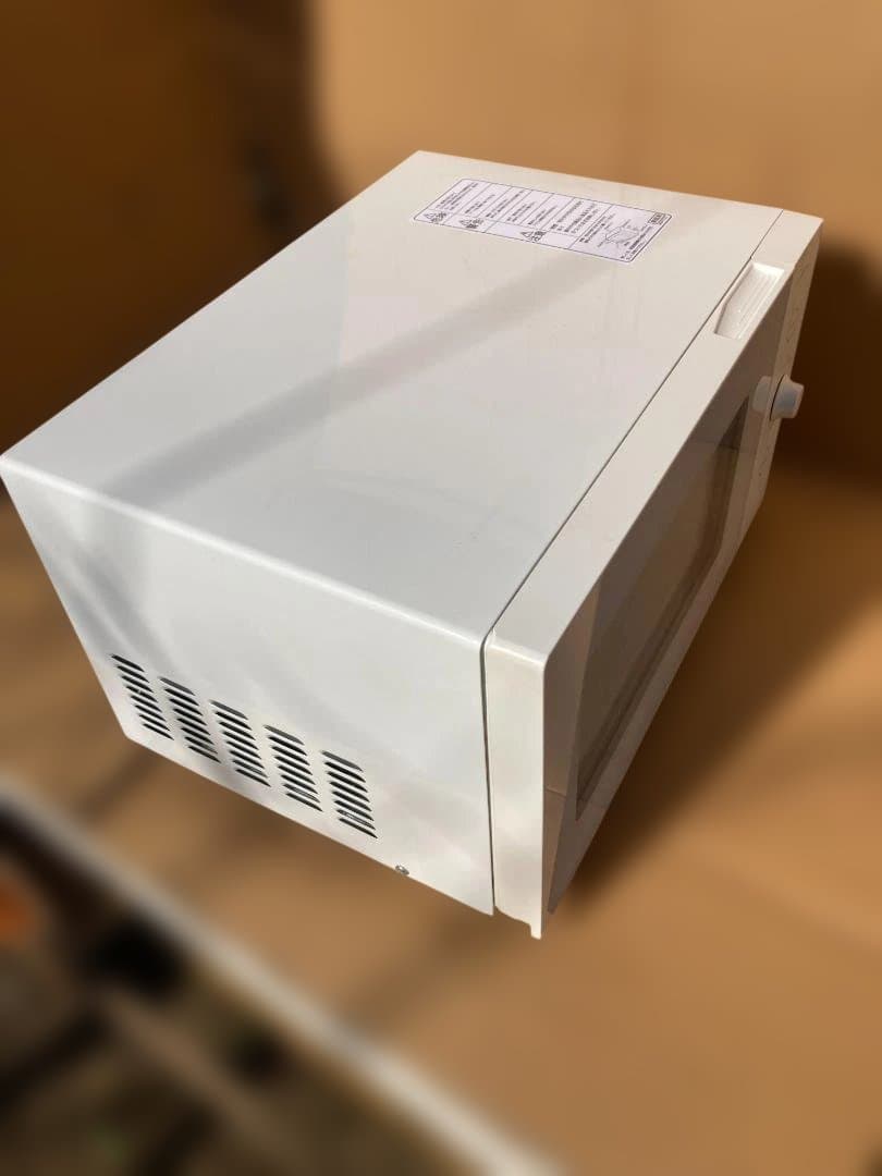 山善ホワイト電子レンジ 18lコンパクト ダイヤル式