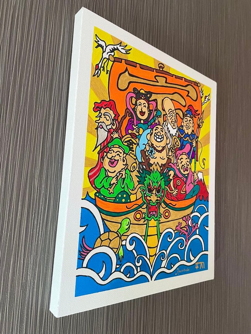 うさ☆ 開運絵画 七福神 アクリル画 絵画 龍ノツカイ 金運