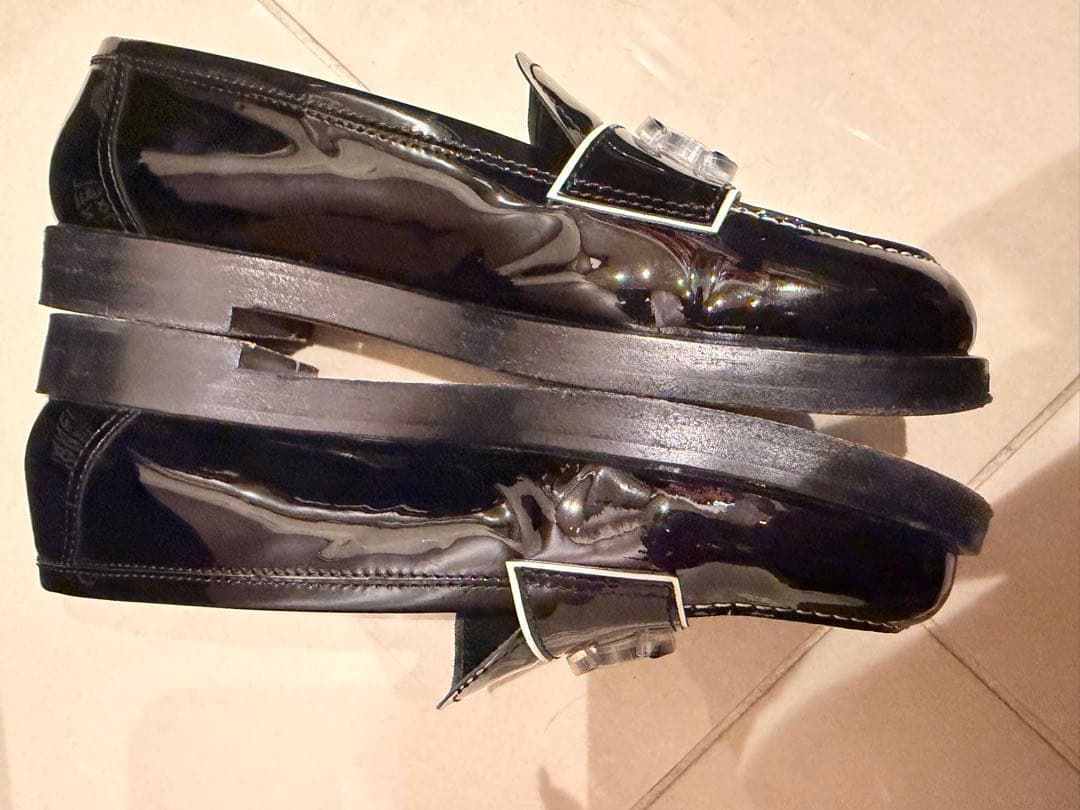 CHANEL エナメル　ブラック ローファー　37