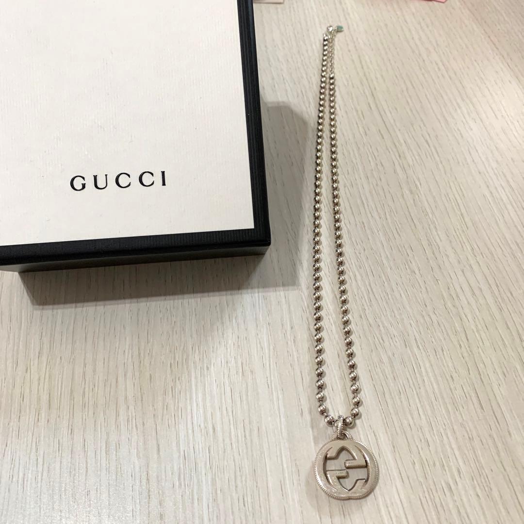 GUCCIグッチ ボールチェーン　インターロッキング　ネックレス　925