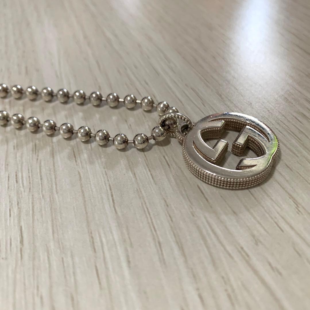 GUCCIグッチ ボールチェーン　インターロッキング　ネックレス　925