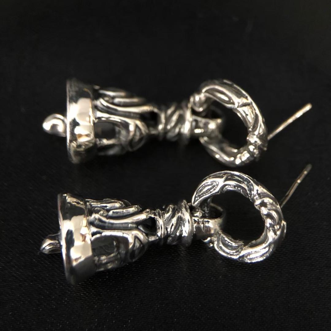 シルバー925 ピアス　メンズ　鈴　鐘　ベル　クロム　人気　3-24 6293