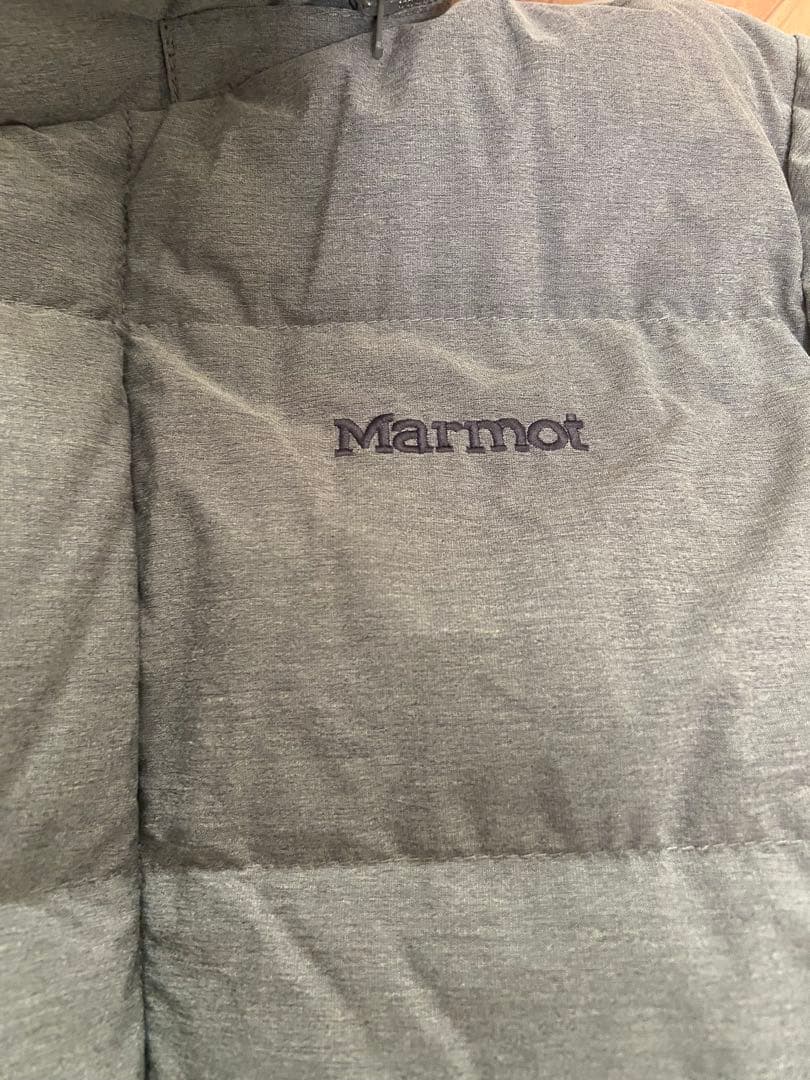 Marmot フード付きダウンジャケット グレー