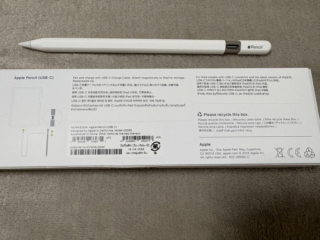 Apple Pencil (ホワイト) 本体(USB-C)