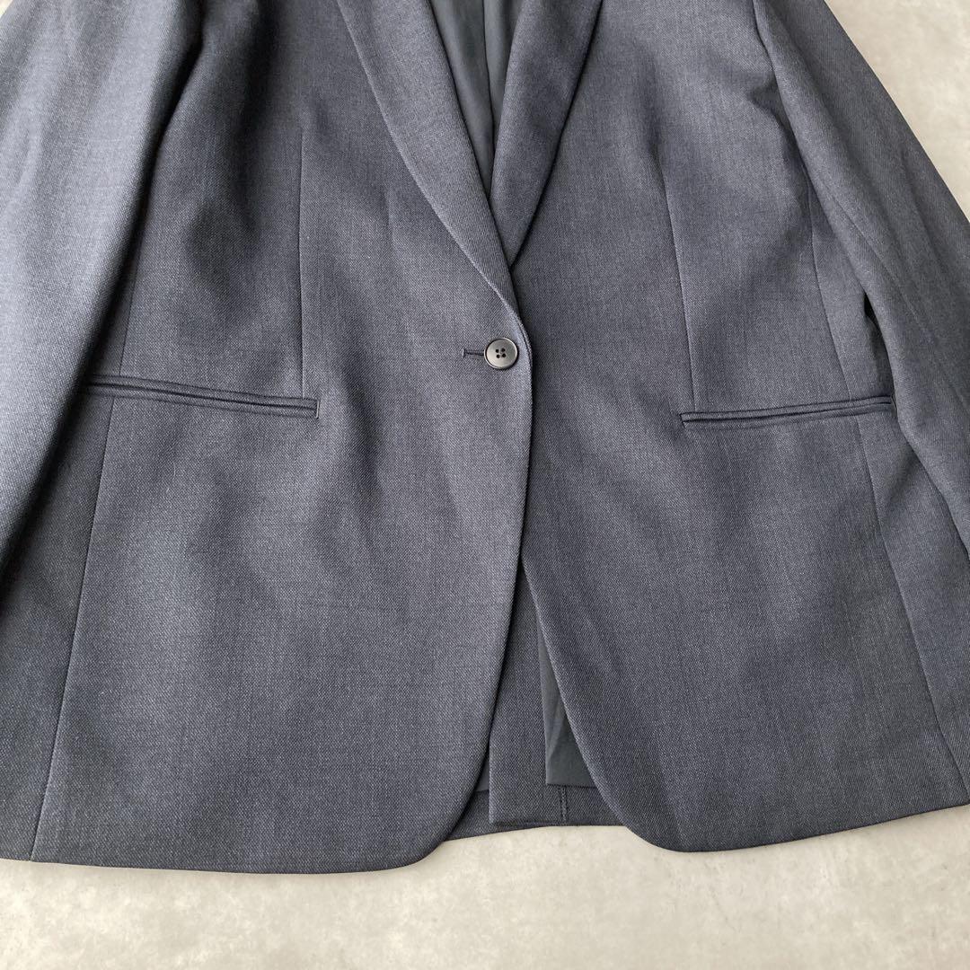 美品✨️インディヴィ　パンツスーツ セットアップ　洗える　現行　秋冬 ネイビー