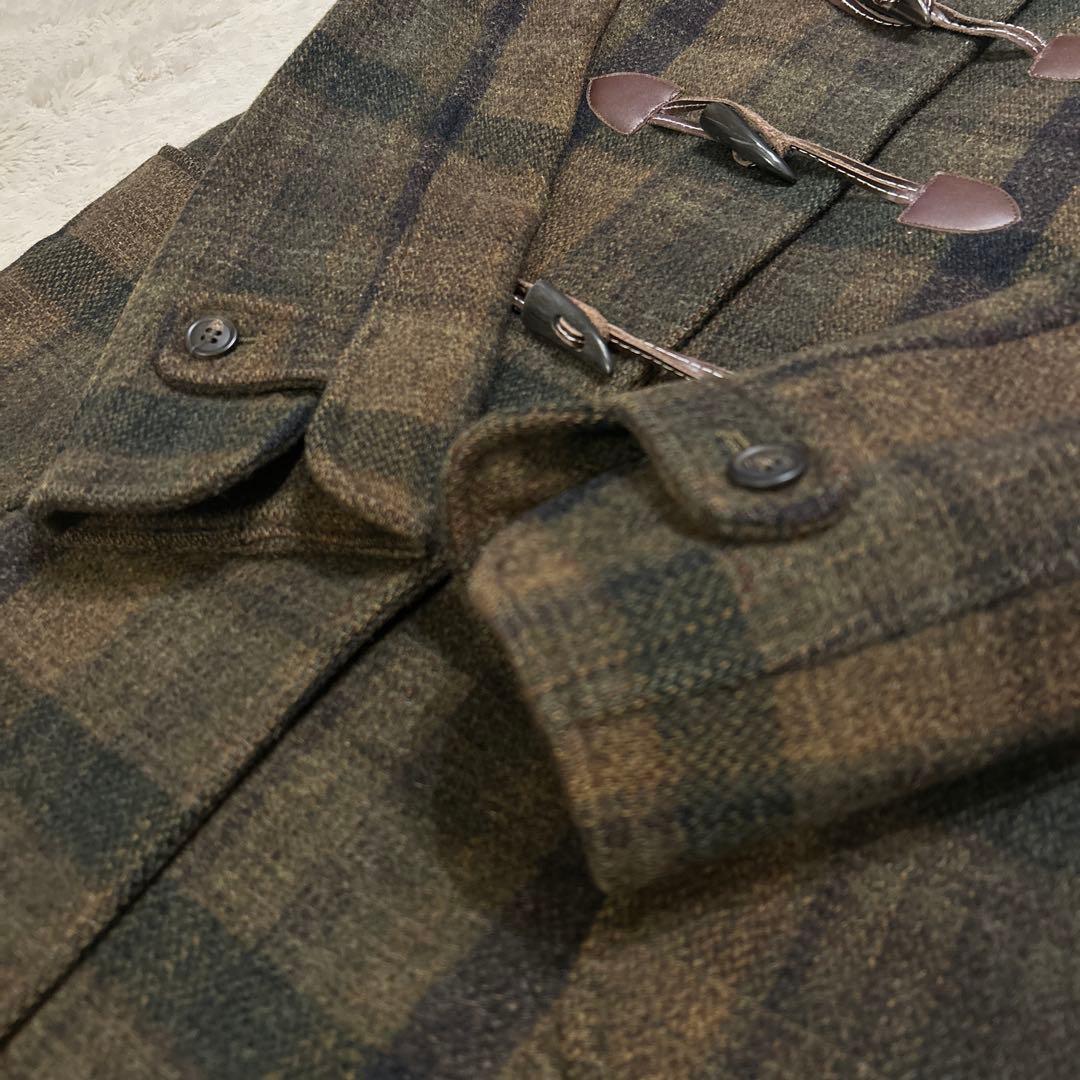 A.P.C アーペーセー チェック柄 ダッフルコート ウール ブラウン系