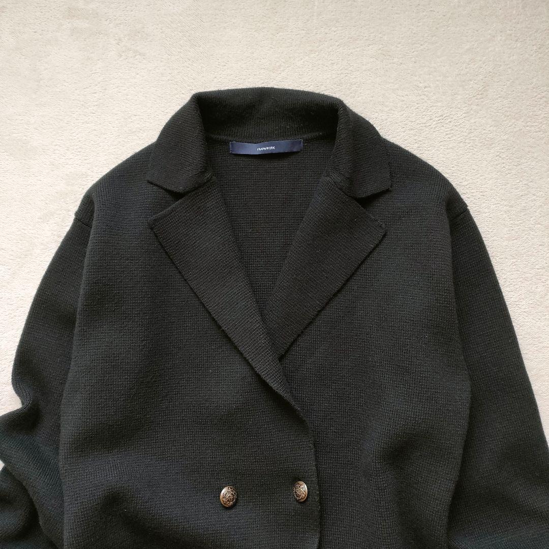 フレームワーク ミラノリブニットジャケット ダブル メタルボタン