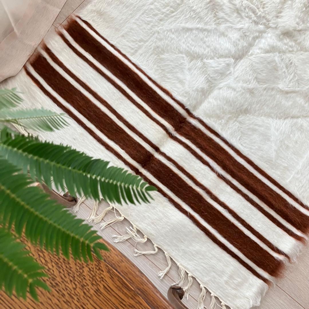 新品✳︎wool100％　チョコ　ミルキー　バッターニエ　トルコヴィンテージラグ