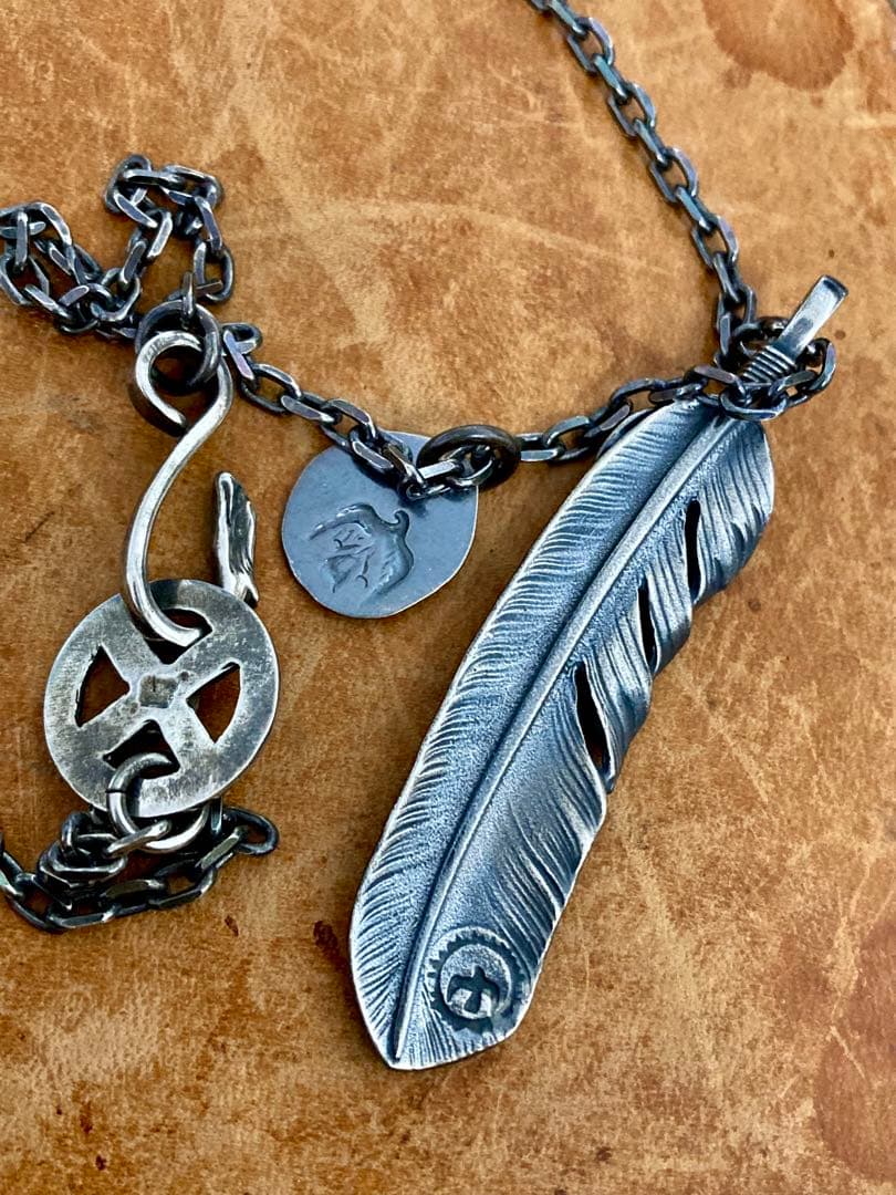 ゴローズ　上銀特大フェザー　太陽メタル　イーグルフック細角チェーン　セット