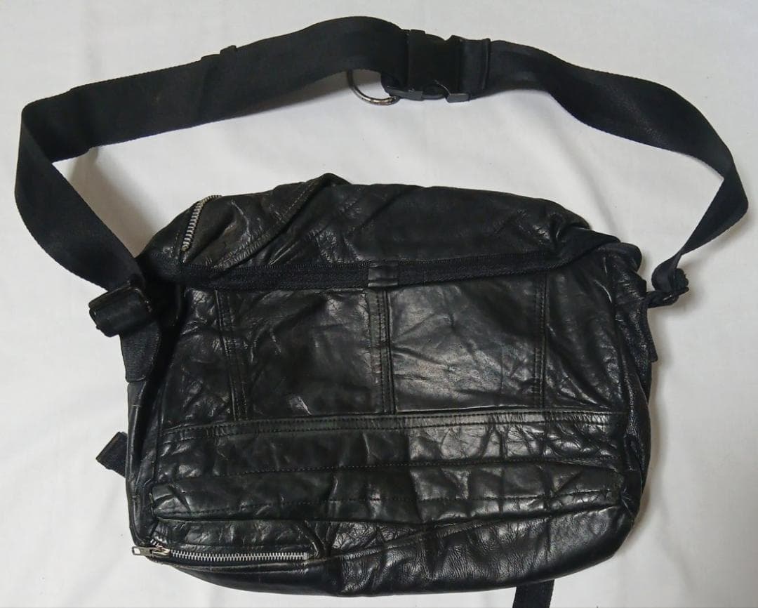 1982114251 本革ライダース リメイク メッセンジャーバッグ 1点物