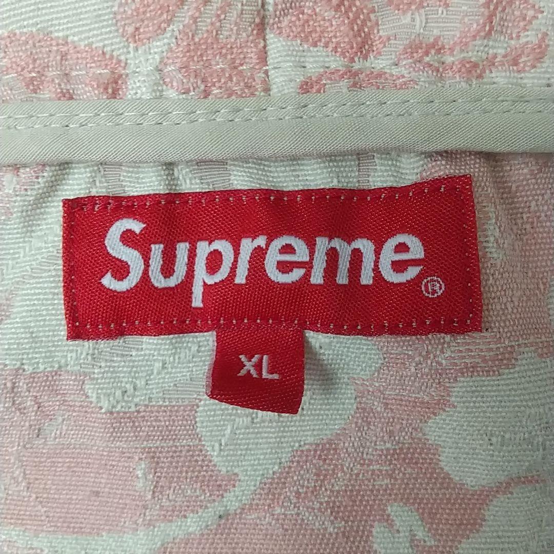 希少サイズ☆シュプリーム 刺繍ロゴ 花柄 ハーフジップ アノラック ジャケット