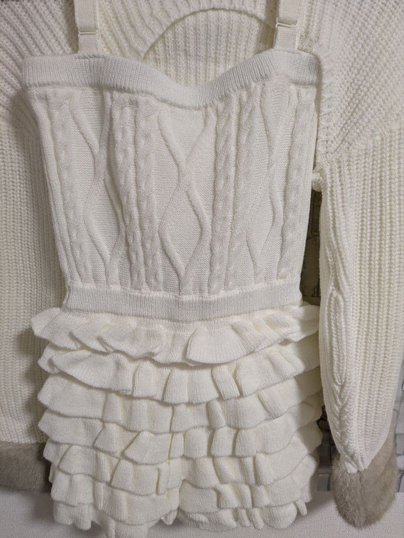 Darich フリルニットコンビネゾン