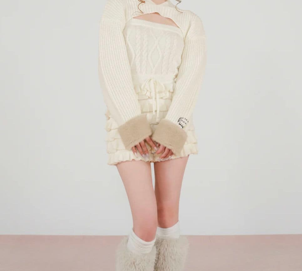 Darich フリルニットコンビネゾン