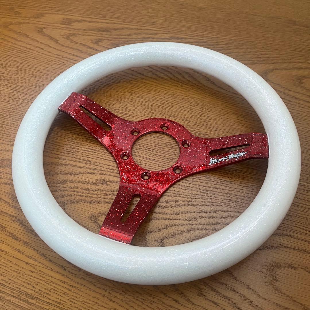 ２９パイ小径ハンドル　赤白ラメ