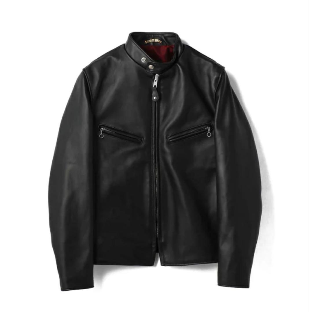 ◆【超美品】schott 641XX ブラックUSA製シングルレザーJKT 36