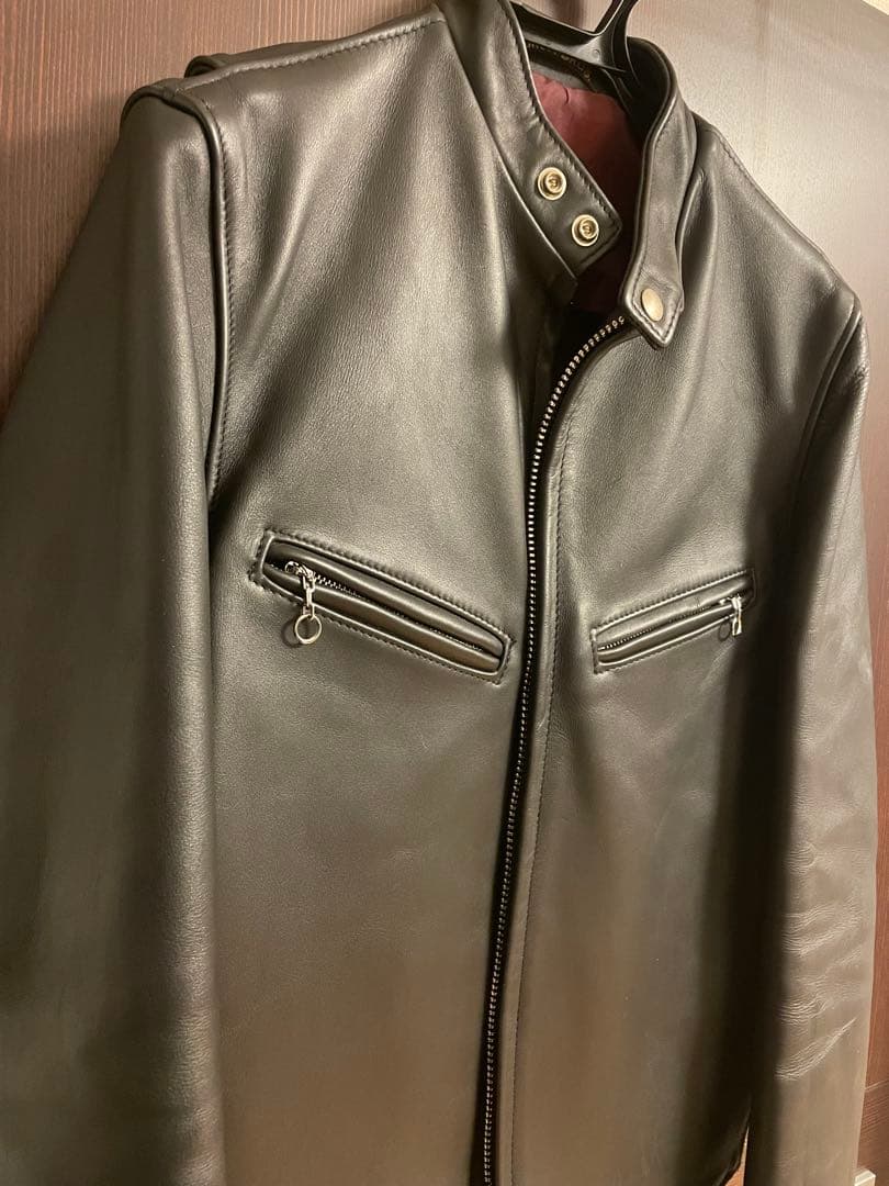 ◆【超美品】schott 641XX ブラックUSA製シングルレザーJKT 36