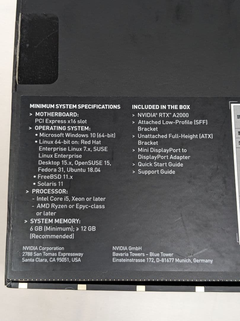 NVIDIA RTX A2000 グラフィックスカード エヌビディア