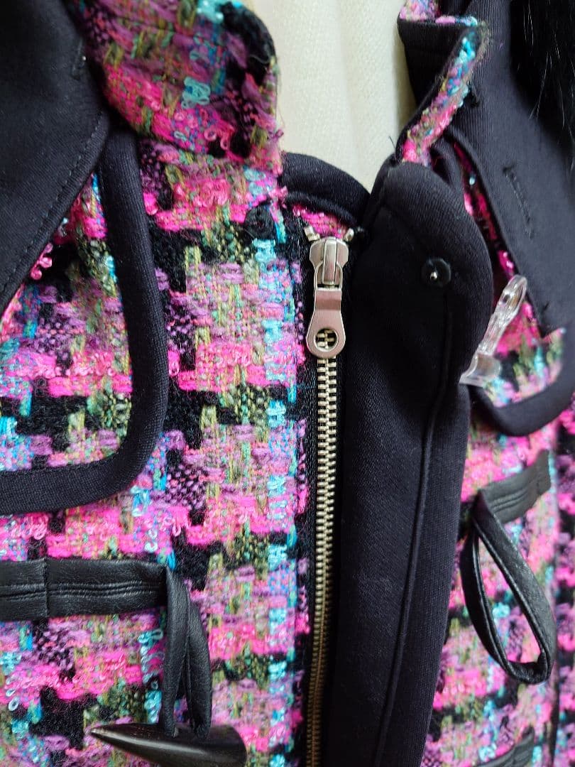 英国ツィードダッフルコート ファー付き