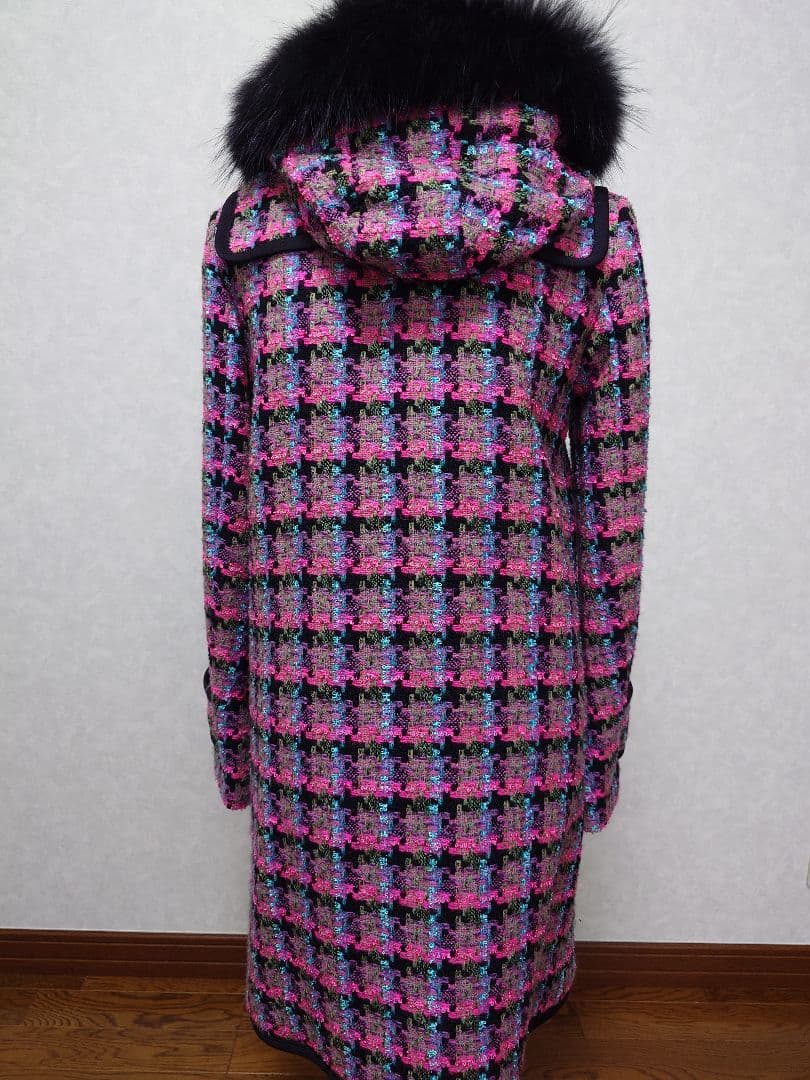 英国ツィードダッフルコート ファー付き