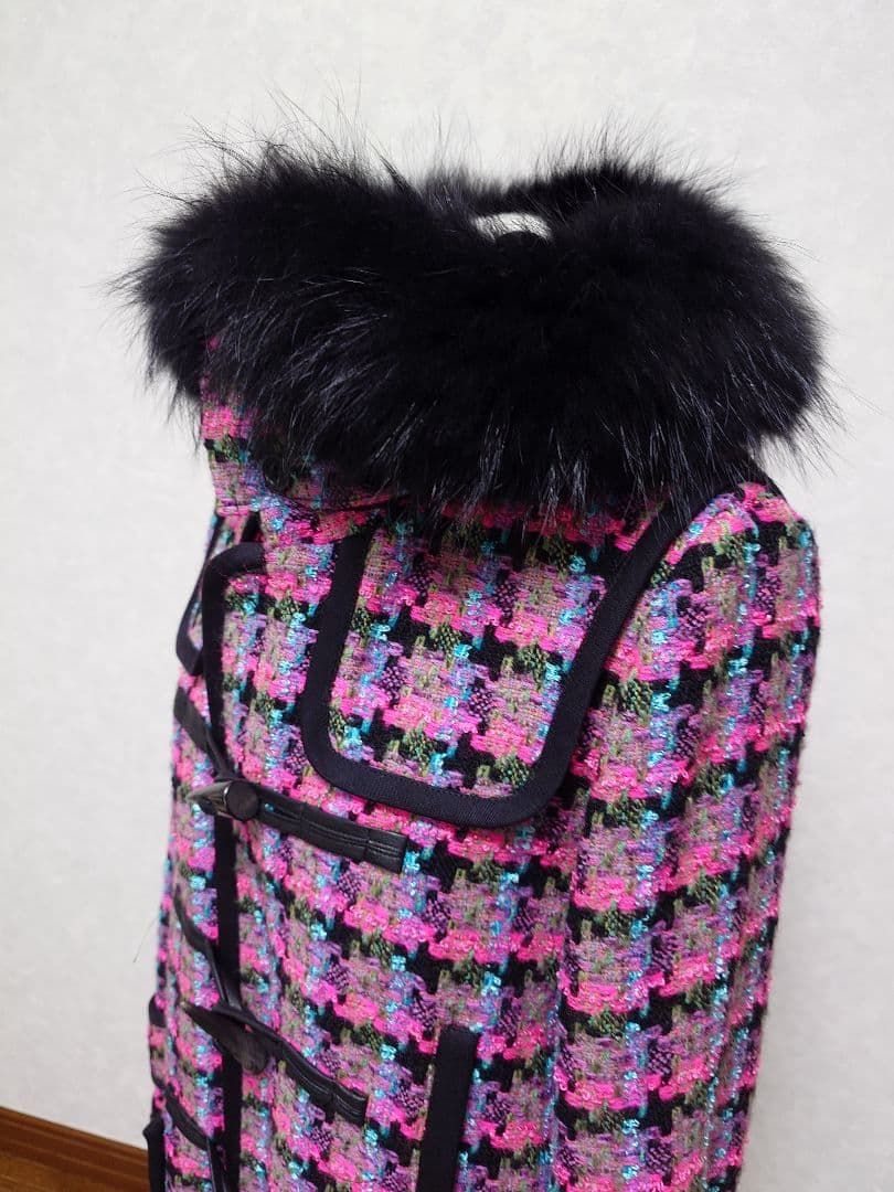 英国ツィードダッフルコート ファー付き