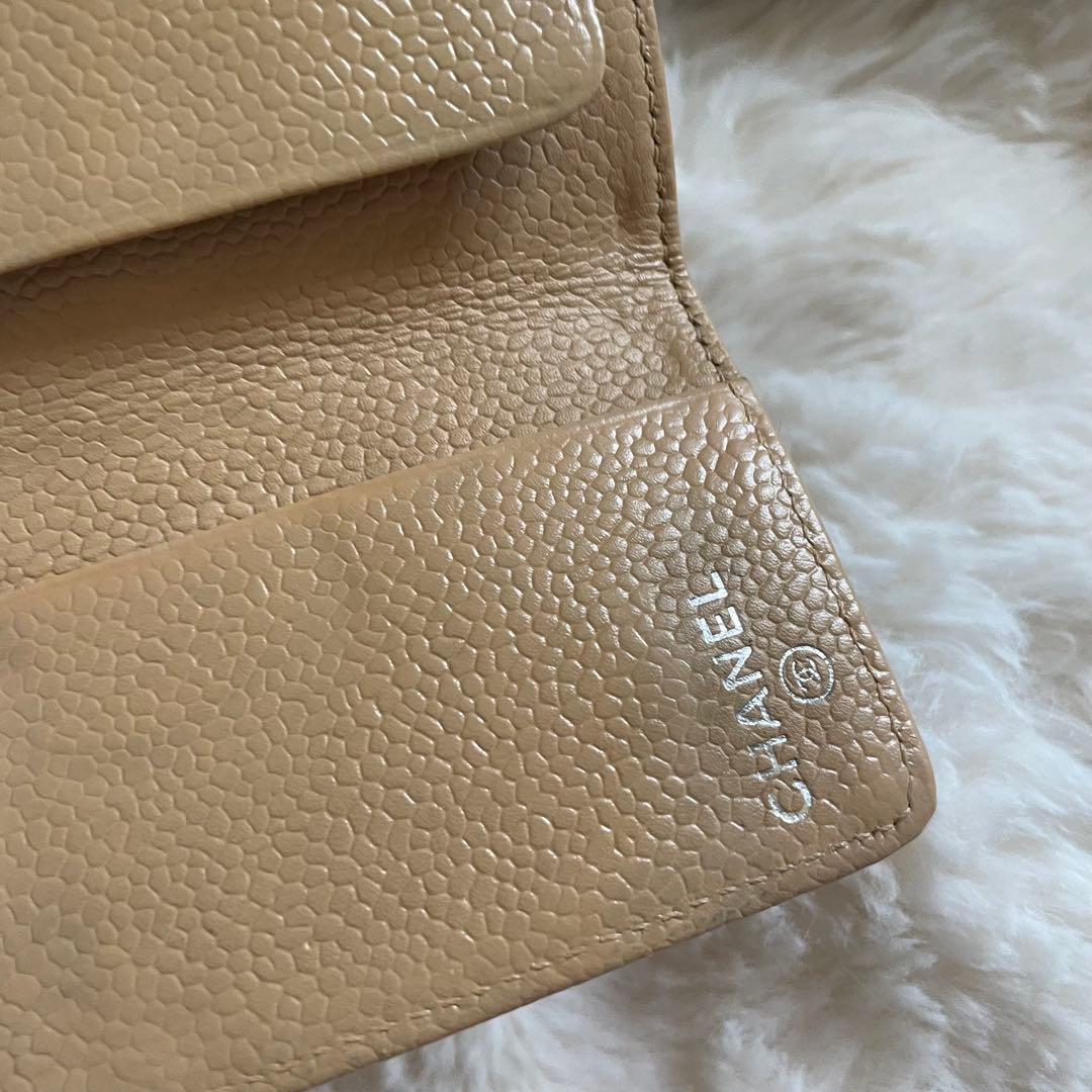 CHANEL シャネル キャビアスキン チョコバー 6連 キーケース ベージュ