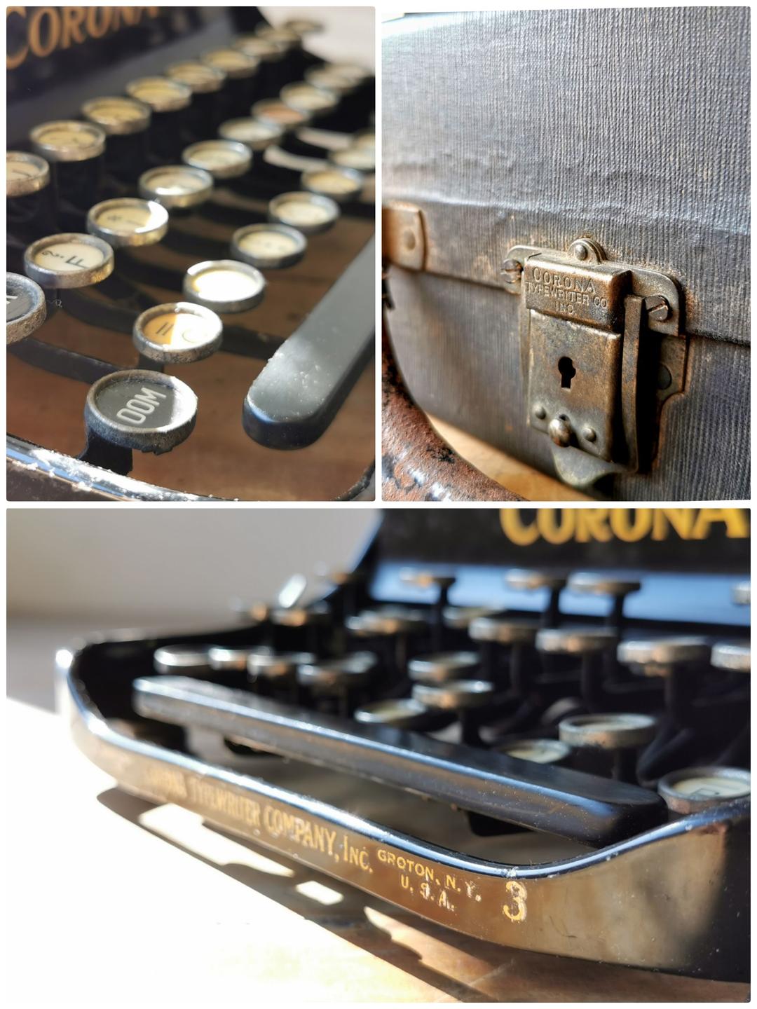 アンティーク　CORONA　ケースつきタイプライター