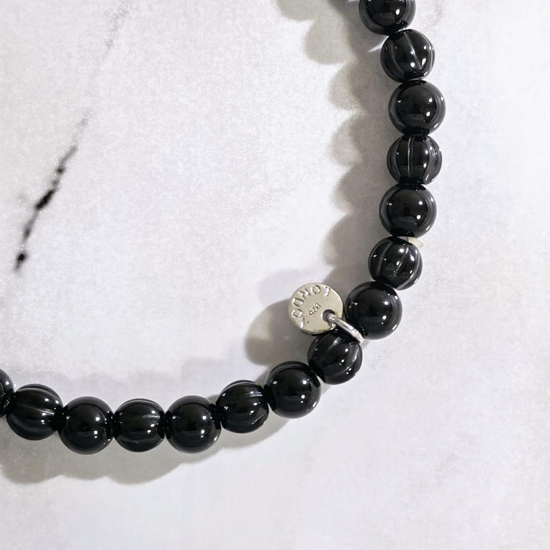 タテオシアンTATEOSSIANラウンドオニキス数珠ビーズブレスレットカフス