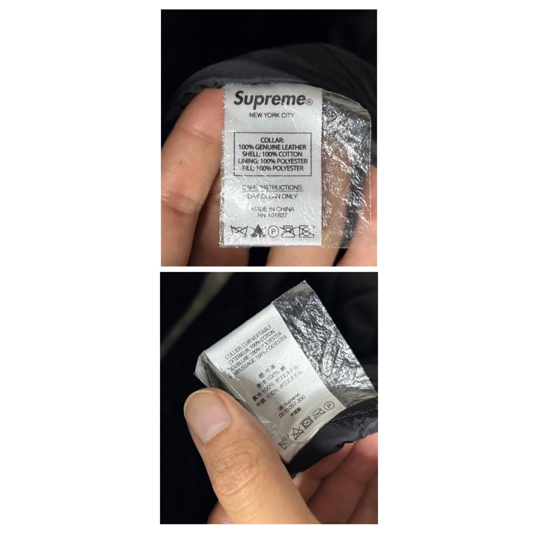 【希少デザイン】Supreme レザーカラーワ ークジャケット　美品　襟レザー