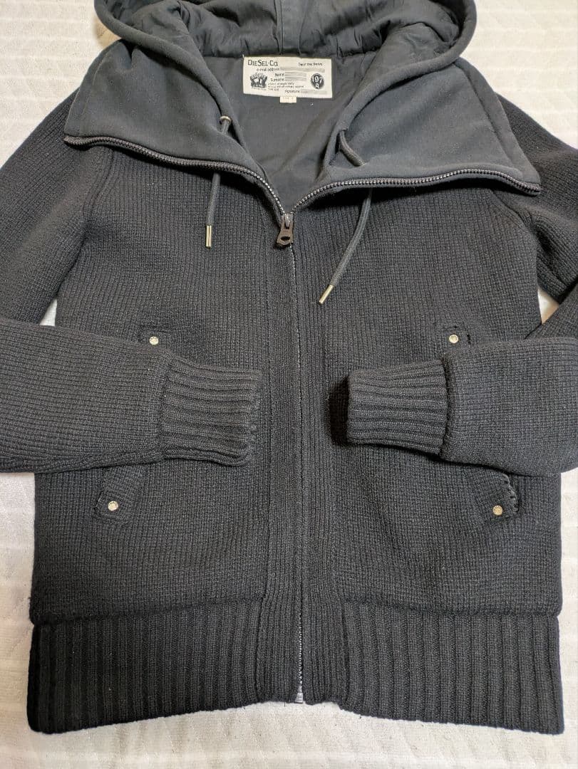 DIESEL ディーゼル ニットパーカー ジャケット アウター ブラック