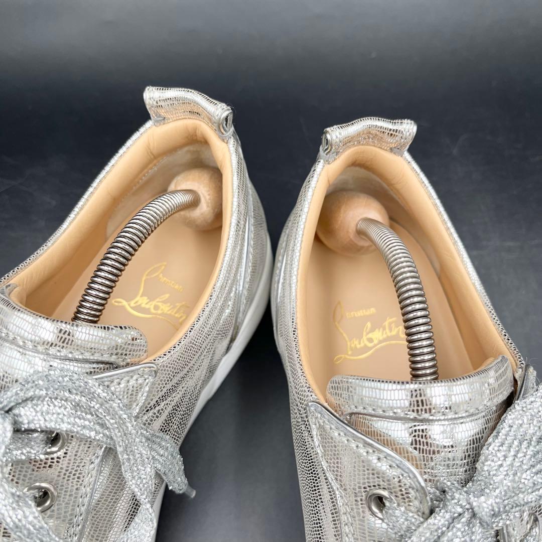 美品✨ クリスチャンルブタン シルバー型押し スパイクスタッズ 27cm相当