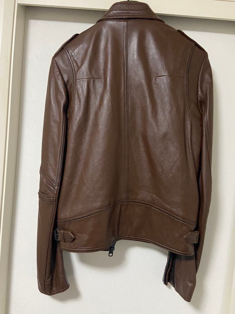 値下げ　stud homme Lジップレザーライダース　エディ　ブラウン