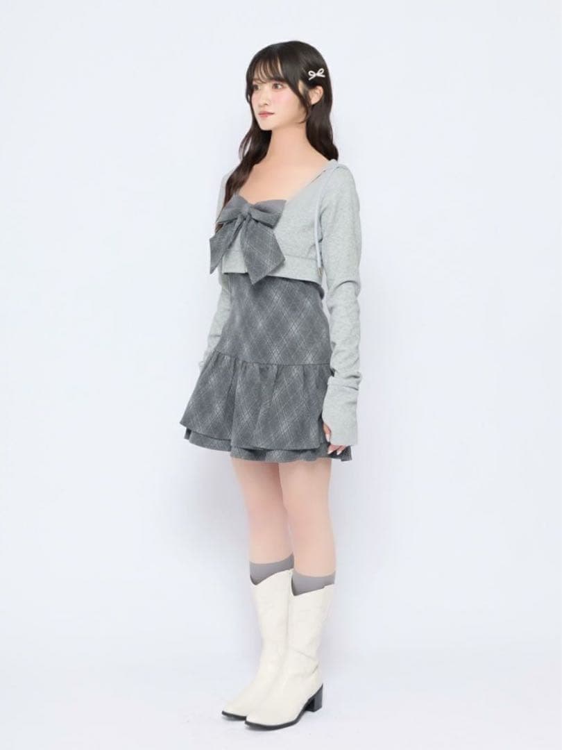 BUBBLES チェックパーカーワンピース【完売品】