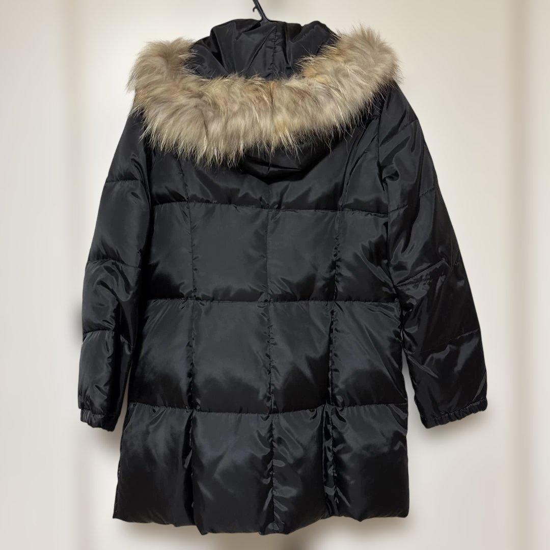 美品 MARY QUANT ブラック ファー付 ダウンジャケット コート M 黒