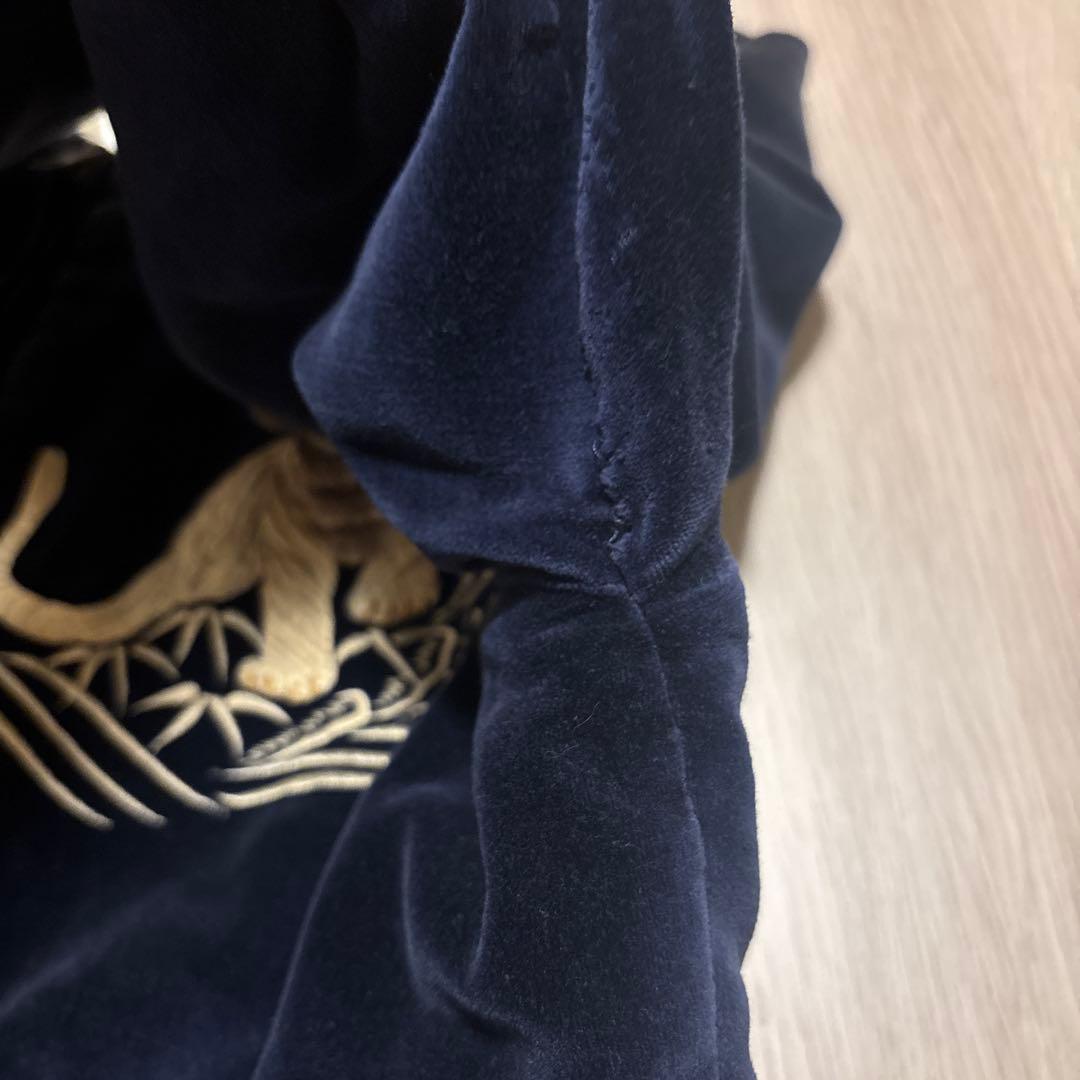 K.Mayerスカジャン 別珍×サテン 虎 鷹刺繍 Japan M 90s