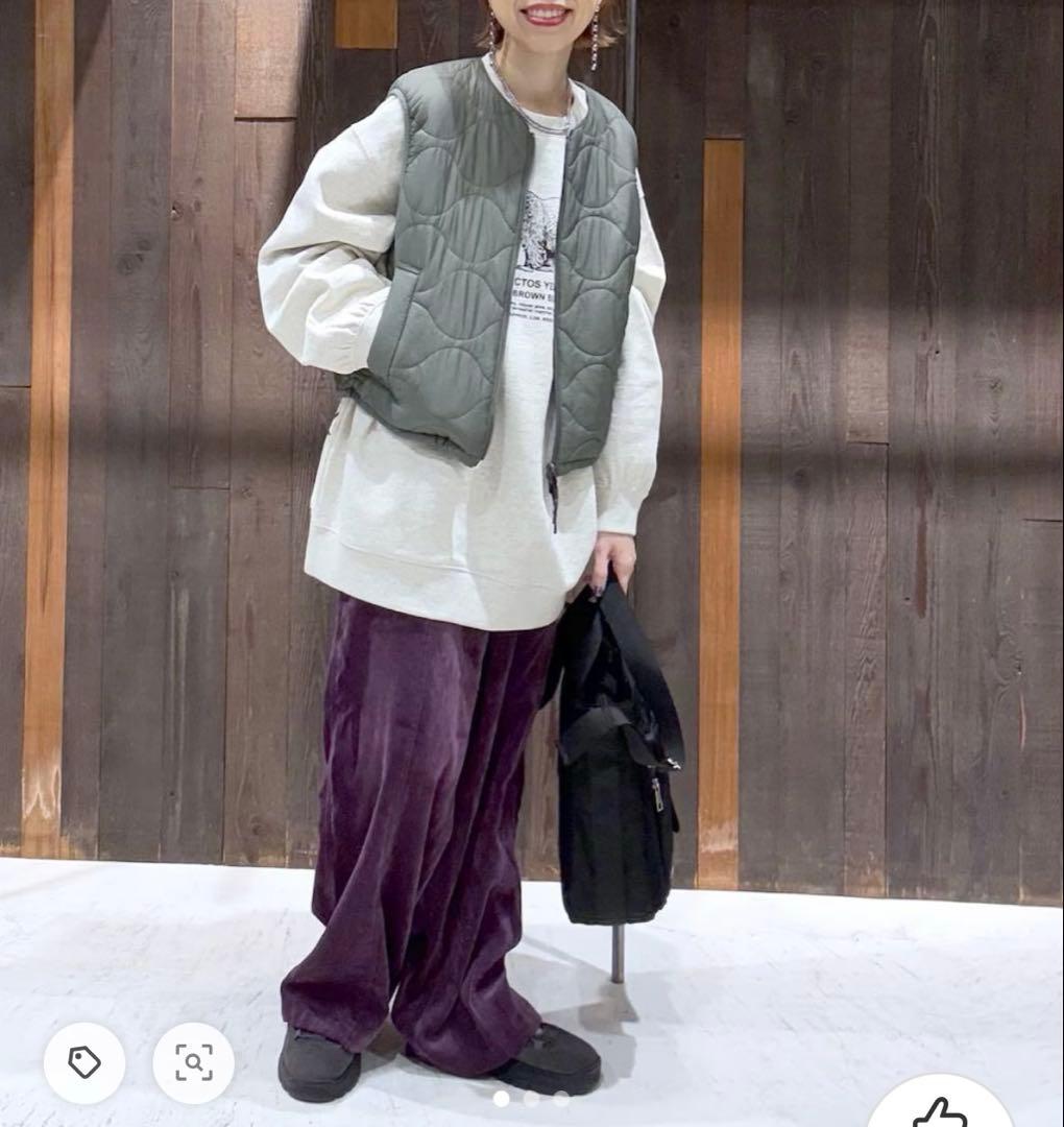 ニコアンド... WILLIAM B.ELIOTT ドロストキルトベスト カーキ