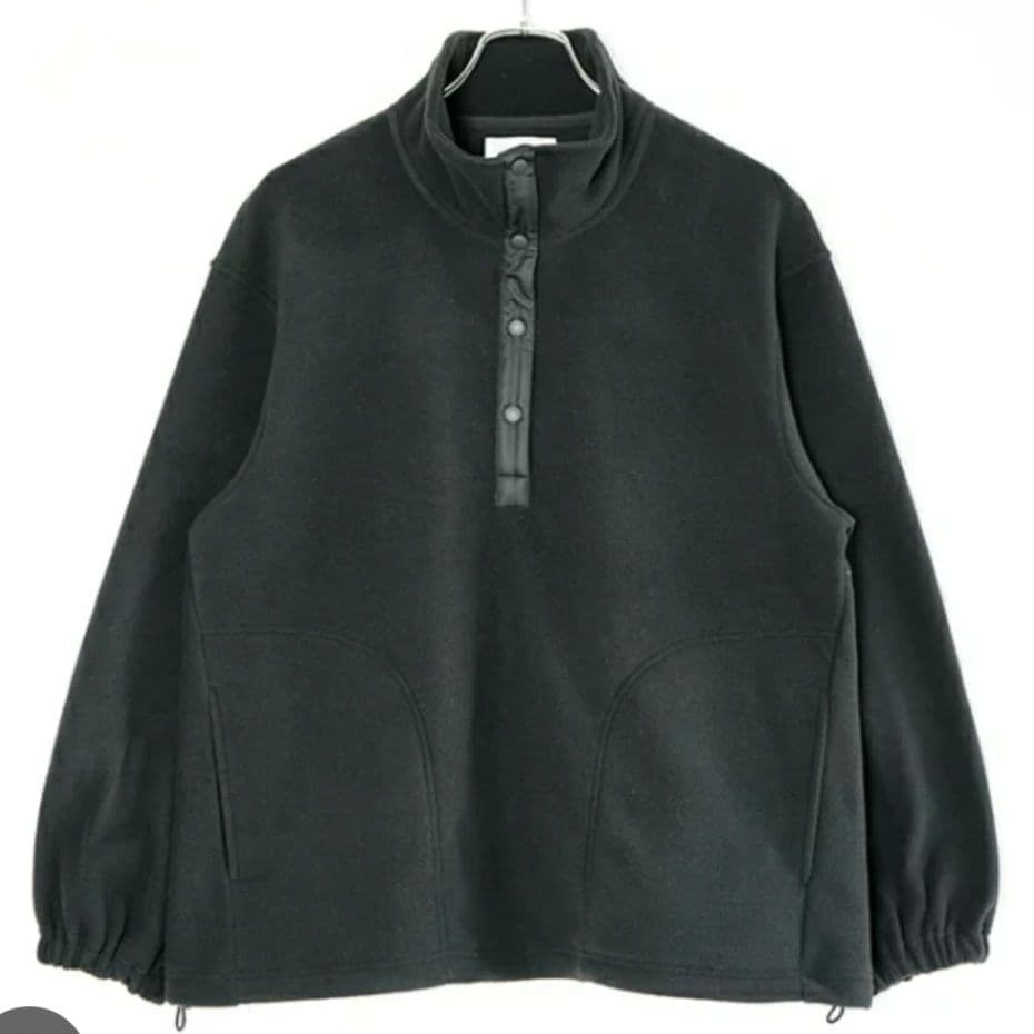 MIDIUMISOLID　ミディウミソリッド　フリースアノラックプルオーバー　黒