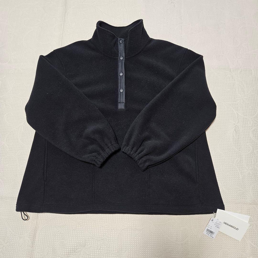 MIDIUMISOLID　ミディウミソリッド　フリースアノラックプルオーバー　黒