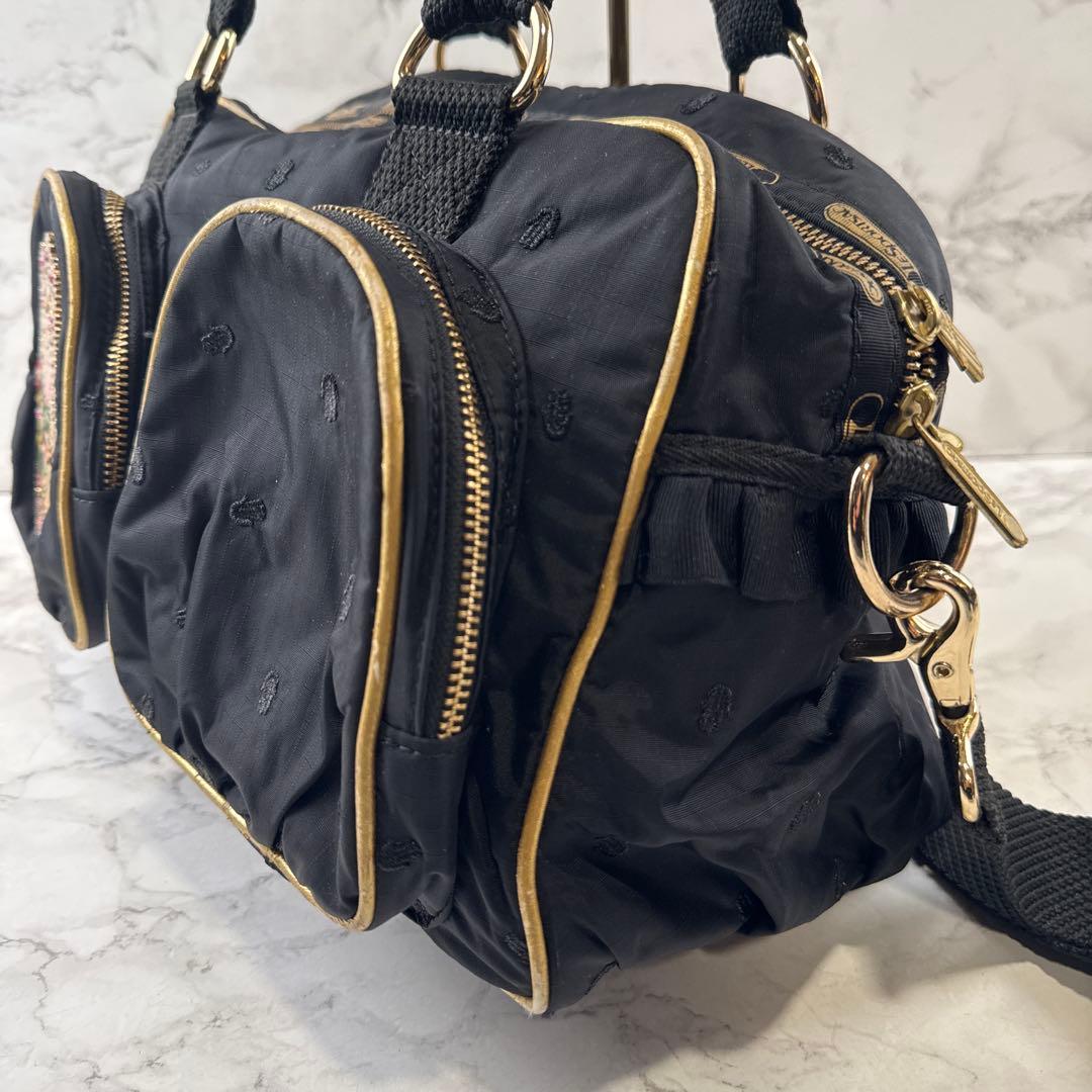 LeSportsac×MANOUSH ナイロン刺繍 ショルダー ボストンバッグ