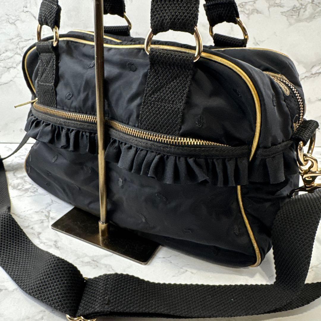 LeSportsac×MANOUSH ナイロン刺繍 ショルダー ボストンバッグ