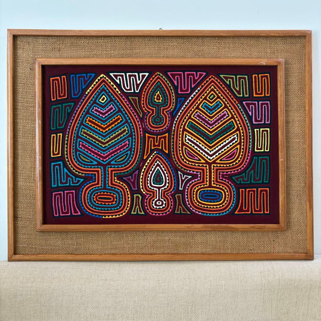 モラ　刺繍　ビンテージ極上品　額装済み