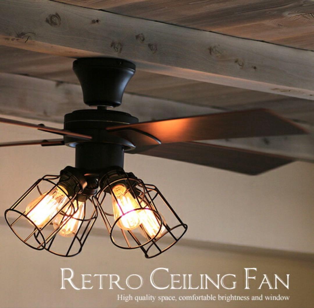 レトロシーリングファン　リモコン付き