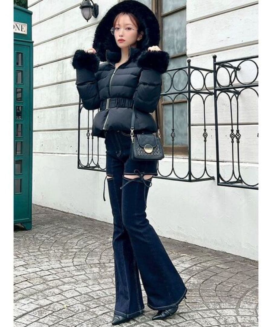 リゼクシーショートダウンジャケットブラック