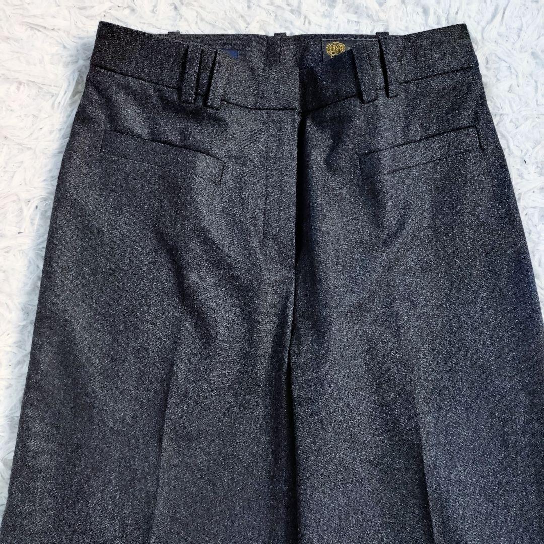 ノーカラースーツ　ワイドパンツ　ブルックスブラザーズ　カシミヤ混　グレー系