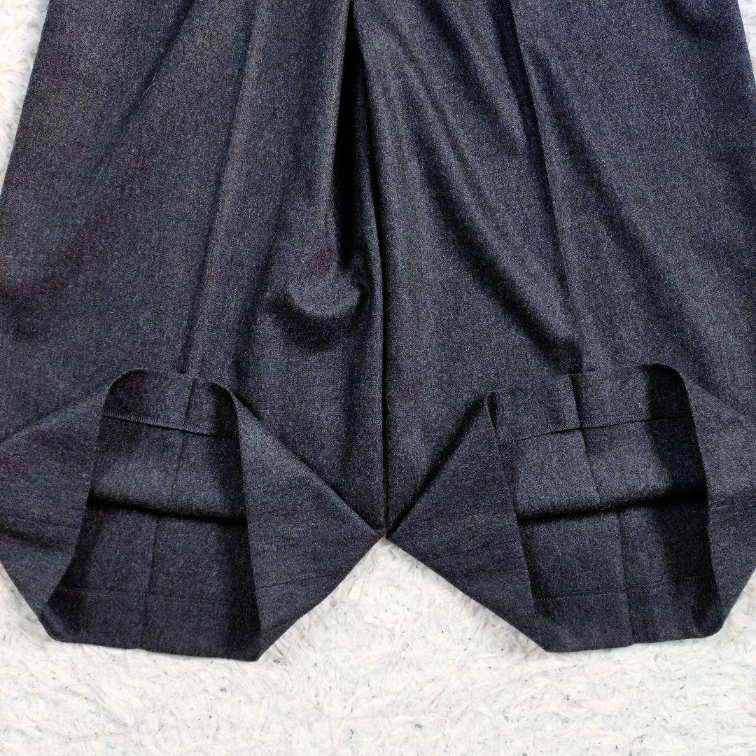 ノーカラースーツ　ワイドパンツ　ブルックスブラザーズ　カシミヤ混　グレー系
