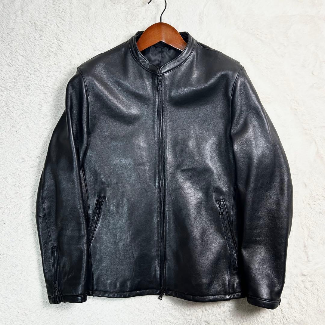 極美品◆メンズメルローズ レザー シングルライダースジャケット ラムレザー 4