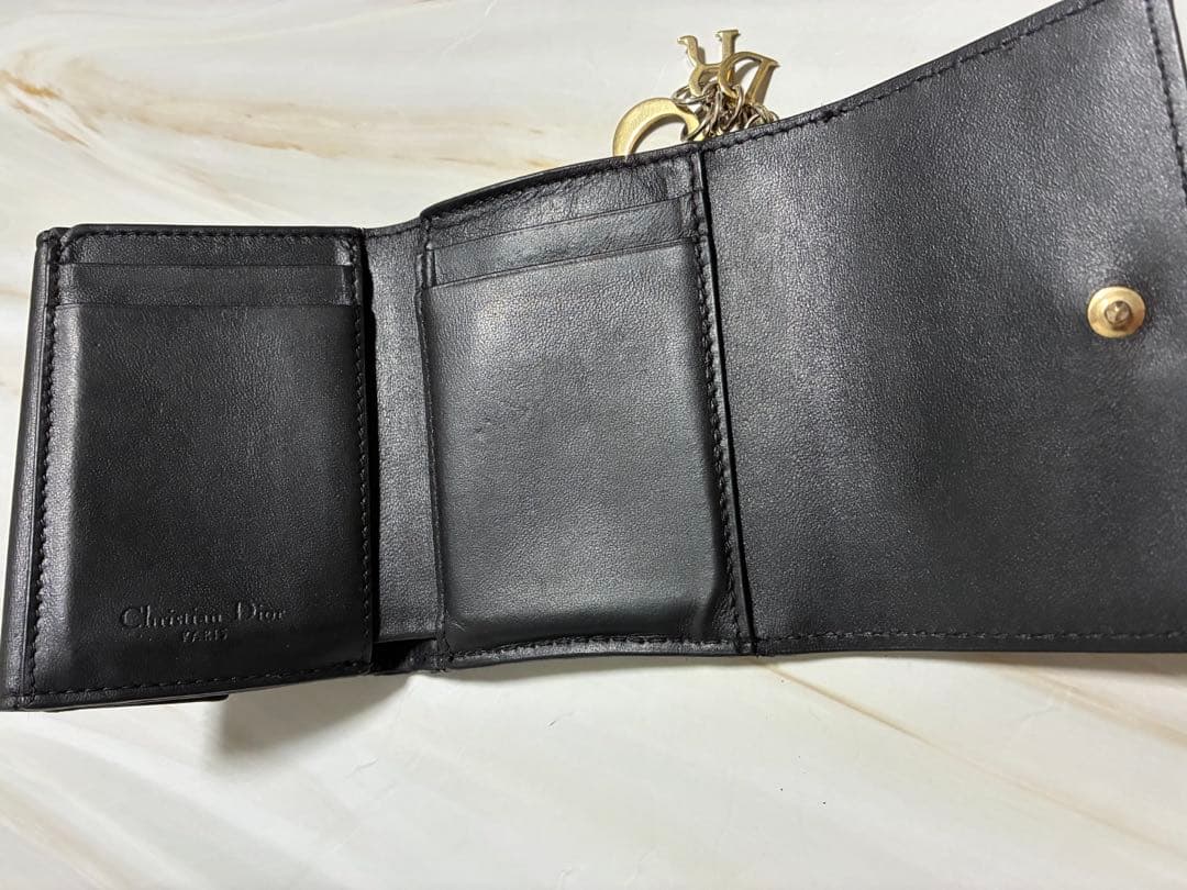 N*A様 Dior ロータスウォレット ブラック 三つ折り財布