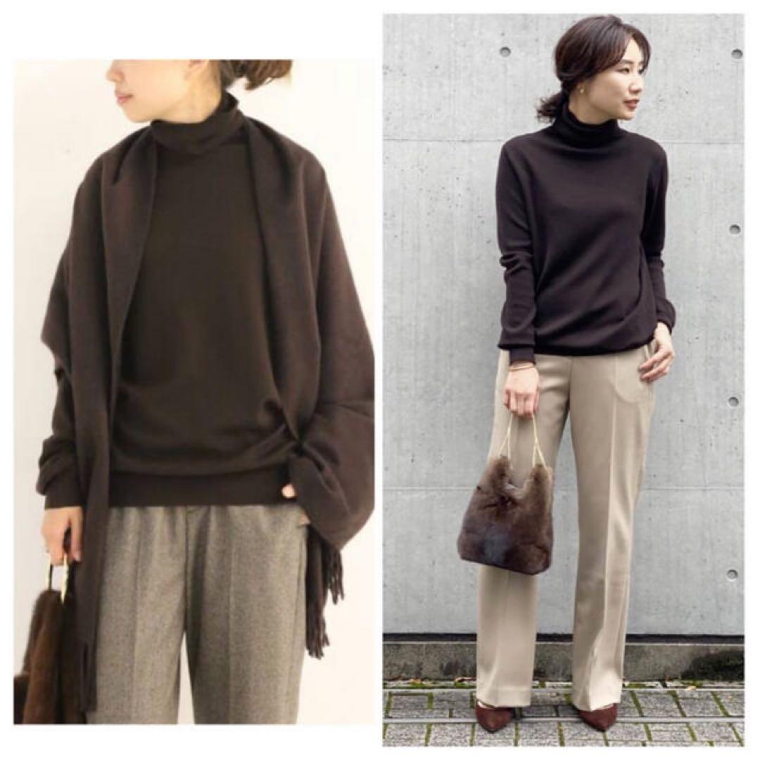 EVERYDAY I LIKE タートルネック　ブラウン　deuxieme 長袖