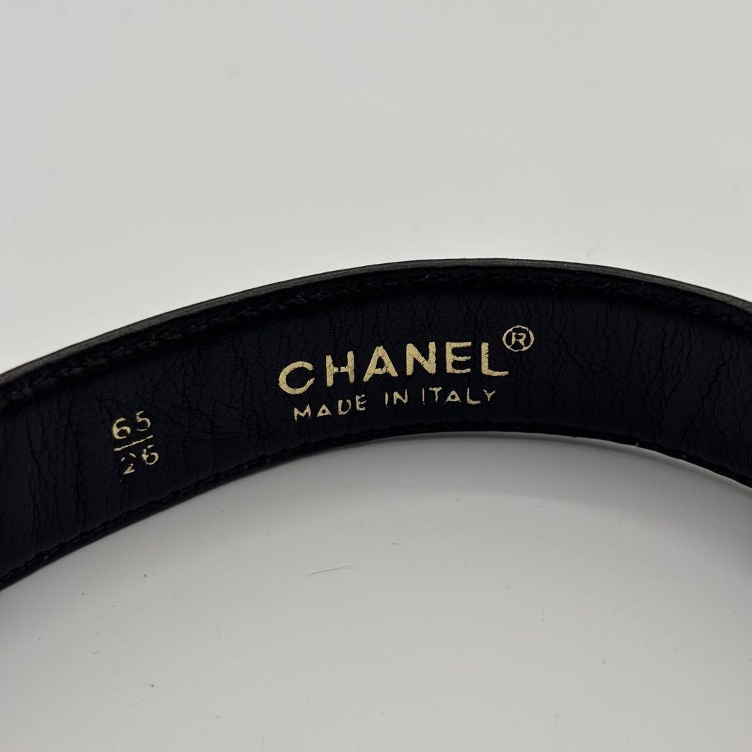 CHANEL シャネル　ベルト　レザー　ブラック　ブランドロゴ　レディース