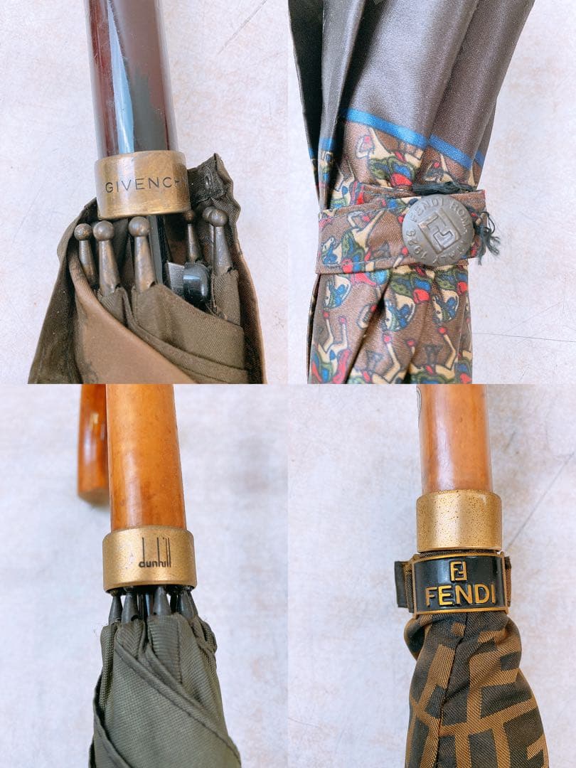 ア*イ様 ブランド長傘 4本まとめ FENDI ダンヒル ジバンシィ 紳士 メン